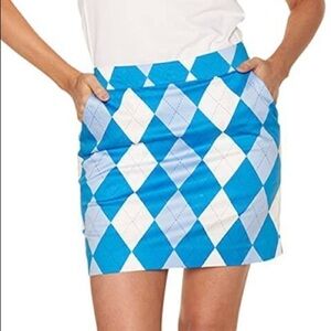 ROYAL & AWESOME Golf Plaid Athletic Skort  built-in elastic short Women’s size…